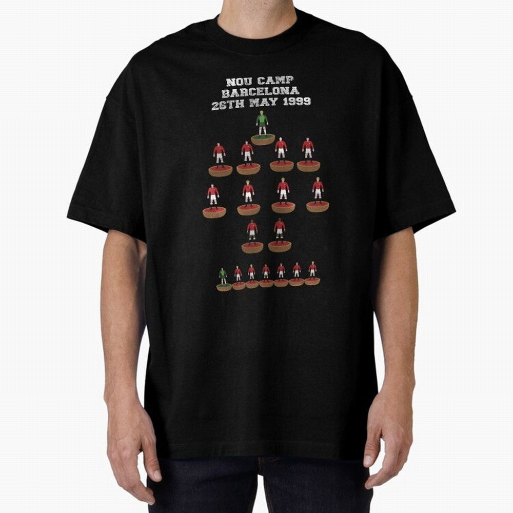 Manchester United Champions League 1999 Oversized T-Shirt Relive Legendary Nights from Match Day Hype around FIFA World Cup 2026 Group Stage, Mbappe, Netherlands, Classic Soccer Heritage, Championship Pressure, Fan Loyalty and International Pride;