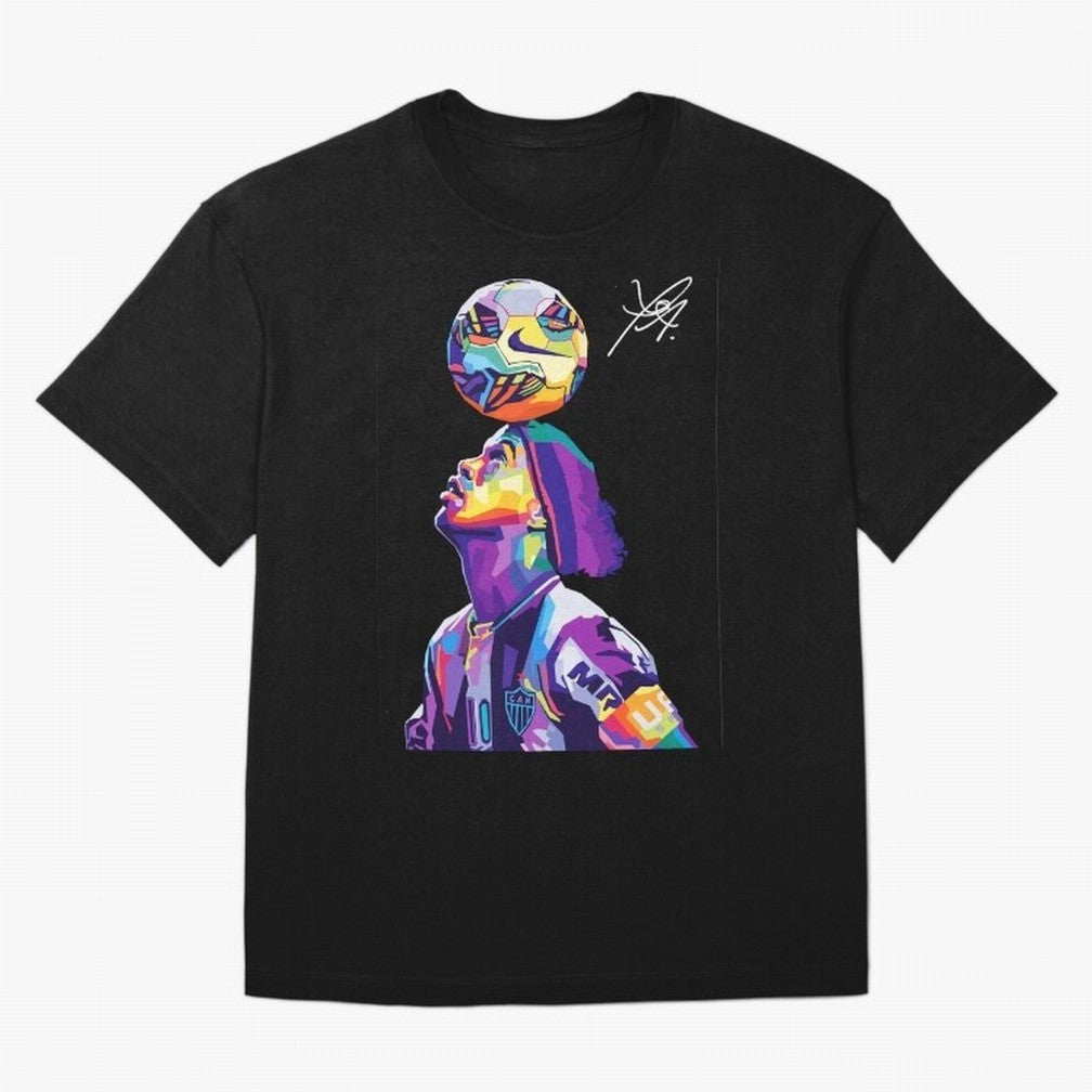 Ronaldinho Wpap Pop Art Oversized T-Shirt Fuel Your Fan Pride for FIFA World Cup 2026 for Fans of Mbappe and Neymar and Portugal, Bringing Championship Spirit, Famous Goals, Roaring Crowds and International Football Unity; Ideal for Passionate Fans