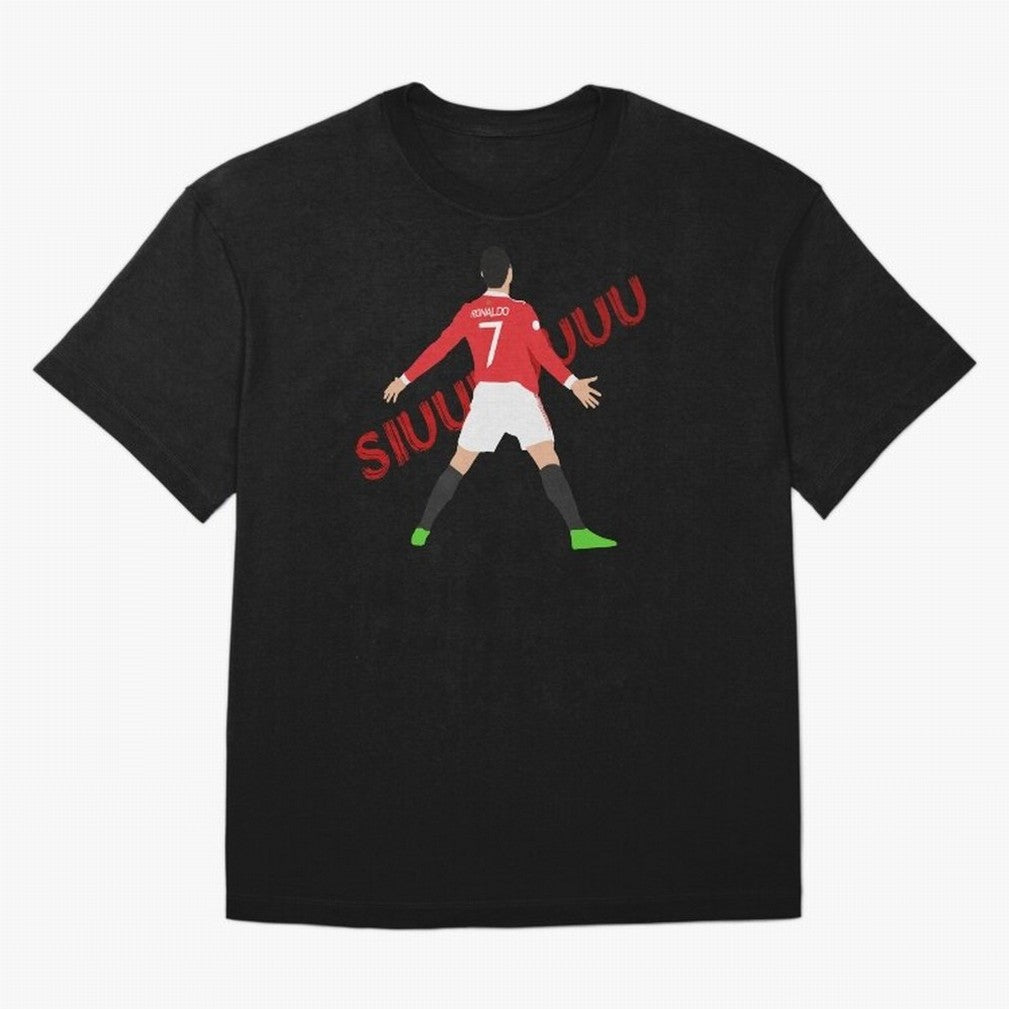 Cristano Ronaldo Celebration Block Art SIUUUU with text Oversized T-Shirt Bring Trophy Dreams to the FIFA World Cup 2026 USA Canada Mexico Journey through Mbappe Highlights, England Pride, Soccer Culture, Superstar Moments, National Team Dreams and