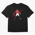 Cristano Ronaldo Celebration Block Art SIUUUU with text Oversized T-Shirt Bring Trophy Dreams to the FIFA World Cup 2026 USA Canada Mexico Journey through Mbappe Highlights, England Pride, Soccer Culture, Superstar Moments, National Team Dreams and