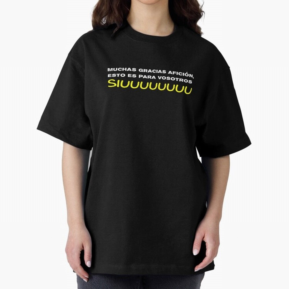 Muchas gracias afici¨®n, esto es para vosotros Siuuu Oversized T-Shirt Celebrate Unforgettable Nights in Global Football Passion for FIFA World Cup 2026 Group Stage, Filled with CR7, Spain, Stadium Chants, National Pride, Trophy Dreams and