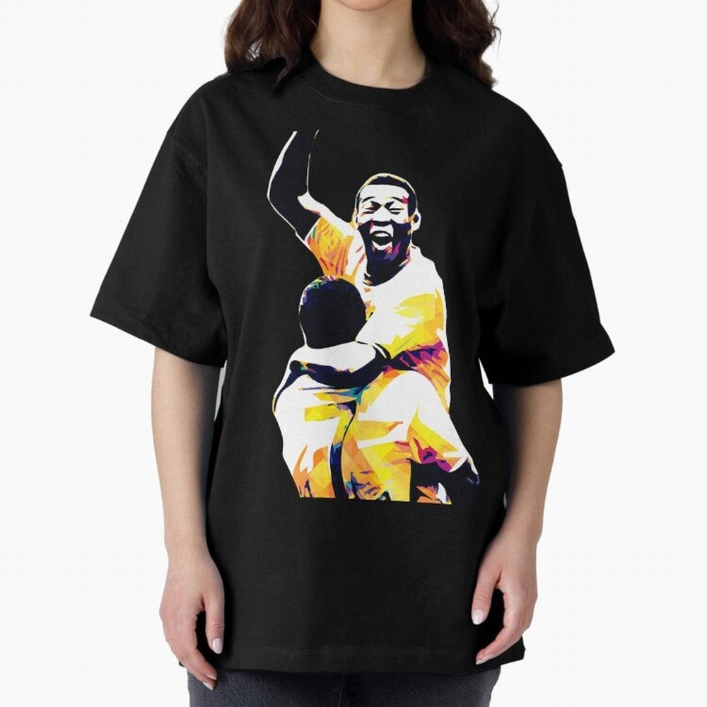Pele Pop Art Oversized T-Shirt Honor Champions and Dreams in FIFA World Cup 2026 Spirit, Built around England, France and Netherlands, CR7 and Messi, Stadium Chants, National Pride, Trophy Dreams and Unforgettable Football Memories; Perfect for