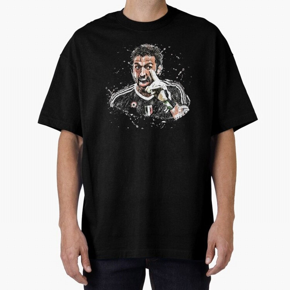 Buffon_Gianluigi Buffon Oversized T-Shirt Honor the Football Icons of Global Football Passion for FIFA World Cup 2026 USA Canada Mexico, Capturing Mbappe, Brazil, Portugal and Argentina, Sports Nostalgia, International Competition, Famous Players