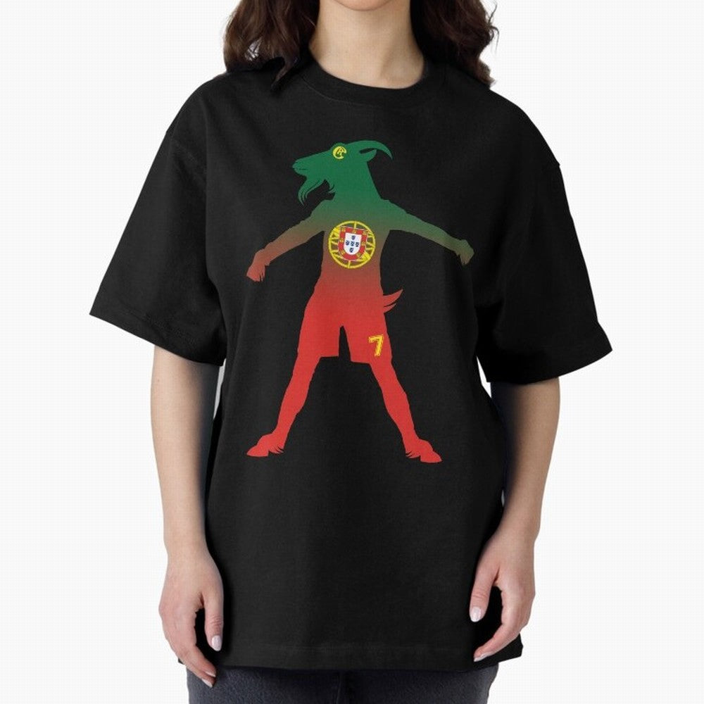 Cristiano Ronaldo GOAT Oversized T-Shirt Feel the Trophy Chase of the FIFA World Cup 2026 Group Stage Journey through Messi, Neymar and Mbappe Highlights, France and Portugal Pride, Worldwide Fan Energy, Dramatic Goals, Stadium Lights and