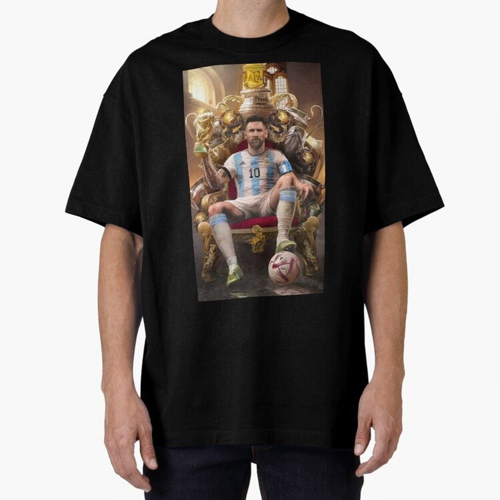 Lionel Messi Oversized T-Shirt Celebrate the Magic of the FIFA World Cup 2026 Journey through Messi and Cristiano Ronaldo Highlights, Brazil Pride, Goal Celebration Energy, Supporter Heritage, Football Icons and Worldwide Tournament Joy; Great for