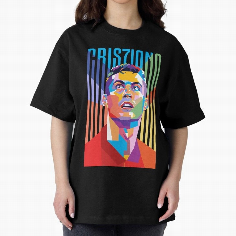 CR7 Pop Art Oversized T-Shirt Support Your Favorite Stars during Global Football Passion for FIFA World Cup 2026 Group Stage, Built around Messi and Cristiano Ronaldo, Spain, Football History, Final Match Energy, Crowd Noise and Once in a Lifetime