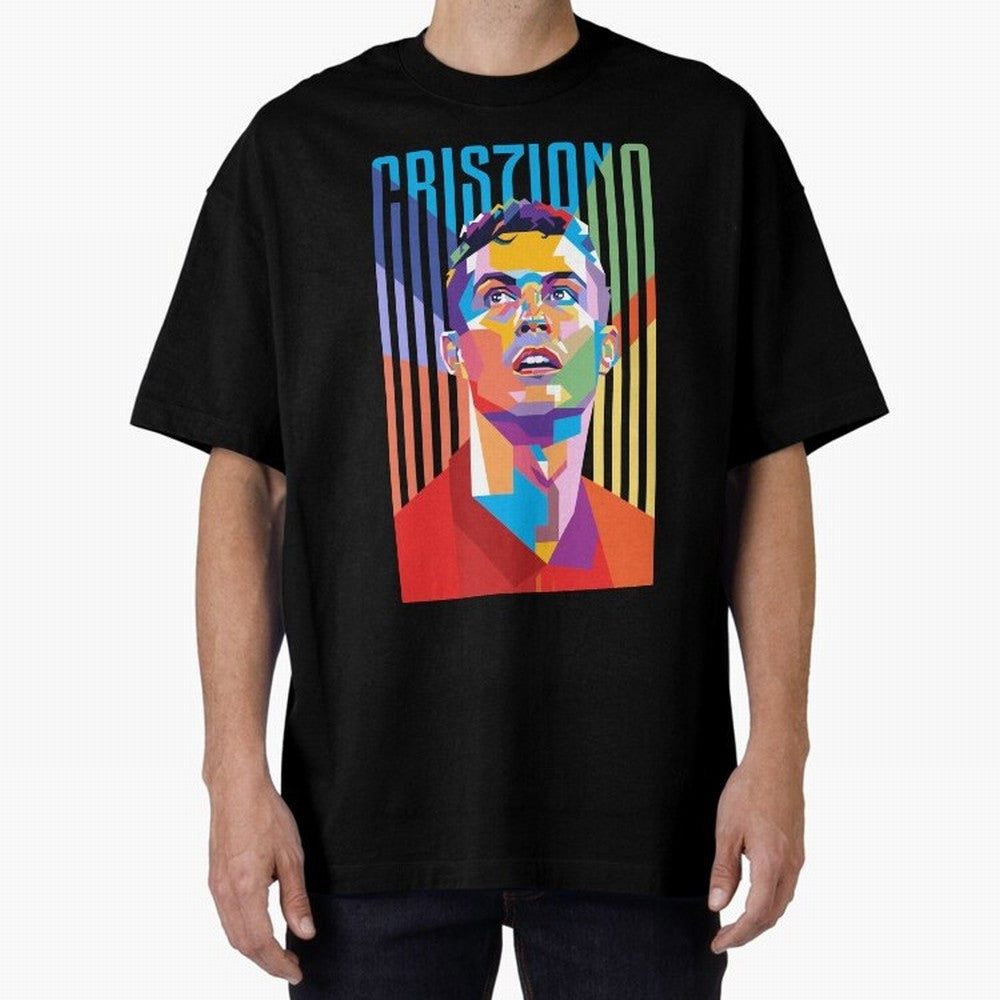 CR7 Pop Art Oversized T-Shirt Support Your Favorite Stars during Global Football Passion for FIFA World Cup 2026 Group Stage, Built around Messi and Cristiano Ronaldo, Spain, Football History, Final Match Energy, Crowd Noise and Once in a Lifetime