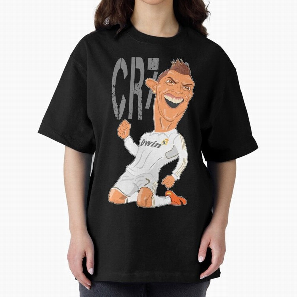 RONALDO Oversized T-Shirt Celebrate Unforgettable Nights in Global Football Passion for FIFA World Cup 2026 USA Canada Mexico, Driven by Neymar, Haaland and Cristiano Ronaldo, Argentina, France and Brazil, Football Festival Excitement, Trophy