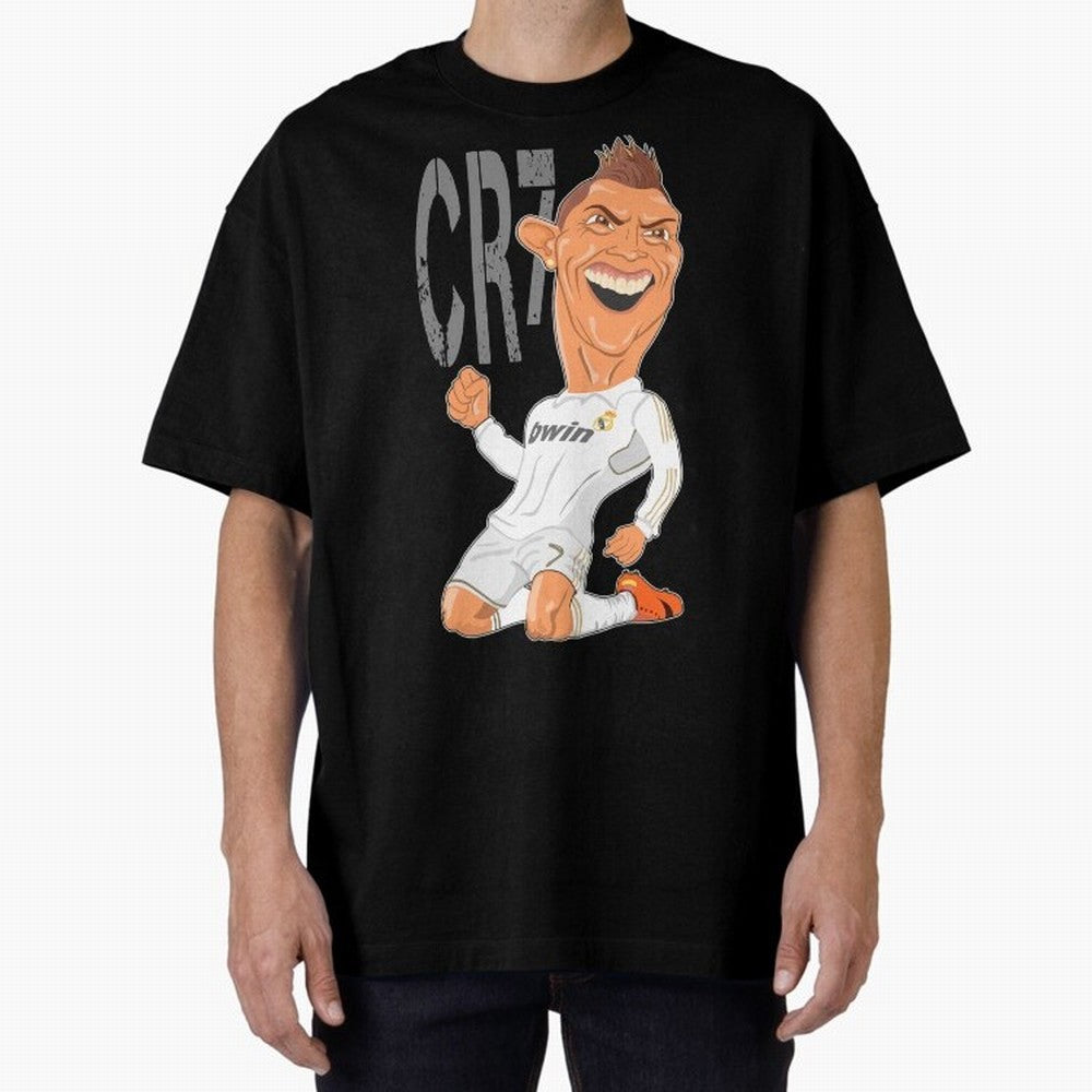 RONALDO Oversized T-Shirt Celebrate Unforgettable Nights in Global Football Passion for FIFA World Cup 2026 USA Canada Mexico, Driven by Neymar, Haaland and Cristiano Ronaldo, Argentina, France and Brazil, Football Festival Excitement, Trophy
