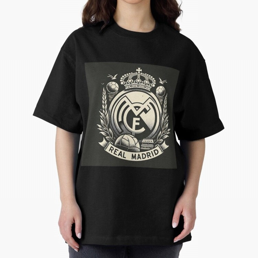VIntage Style Real Madrid Logo Oversized T-Shirt Enjoy the Biggest Football Party of FIFA World Cup 2026 Celebrating Haaland and Mbappe, Portugal Energy, Football Festival Excitement, Trophy Ambitions, Country Rivalries and Star Player Buzz;