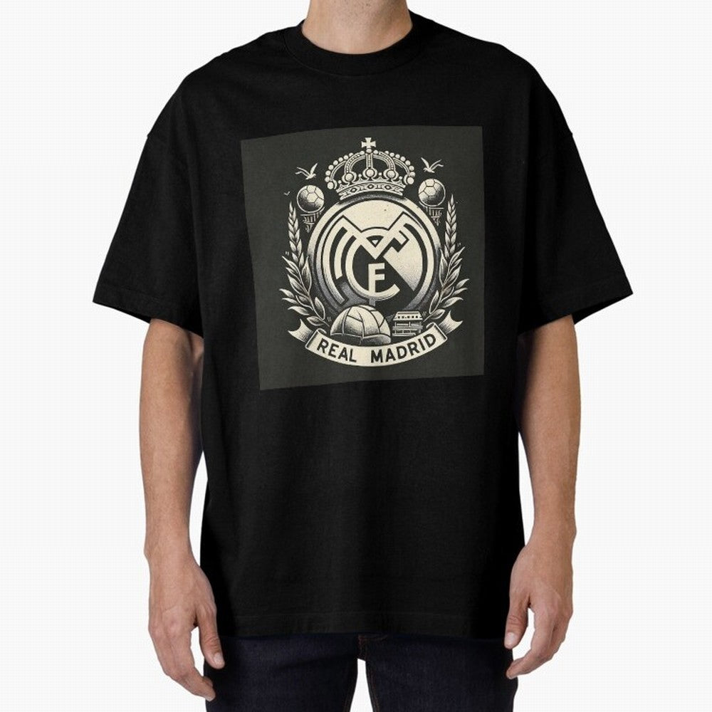 VIntage Style Real Madrid Logo Oversized T-Shirt Enjoy the Biggest Football Party of FIFA World Cup 2026 Celebrating Haaland and Mbappe, Portugal Energy, Football Festival Excitement, Trophy Ambitions, Country Rivalries and Star Player Buzz;