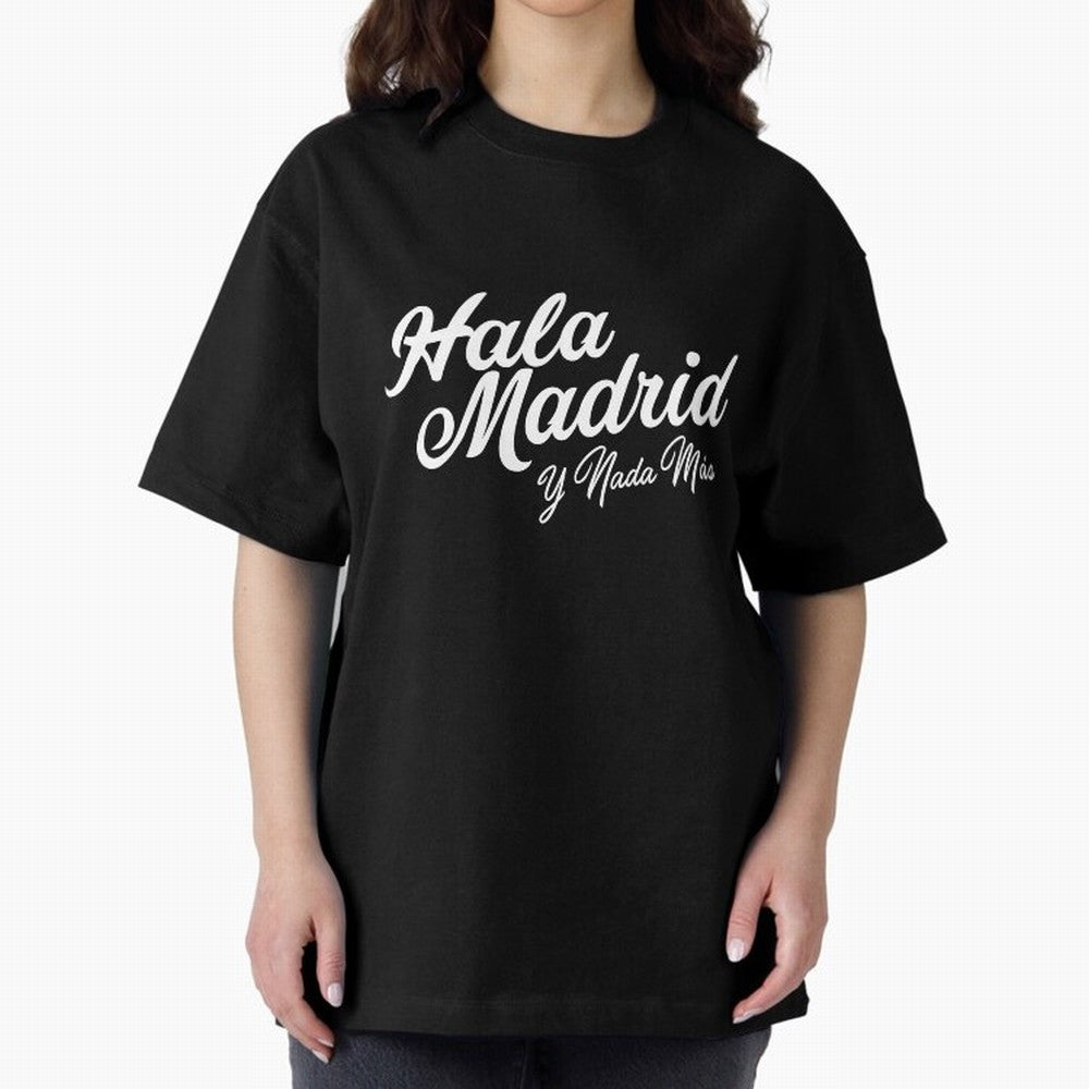HALA MADRID Oversized T-Shirt Feel the Trophy Chase of Global Football Passion for FIFA World Cup 2026, Filled with Cristiano Ronaldo, Haaland and CR7, Portugal, Vintage Soccer Flavor, Modern Football Stars, National Flags and Final Night Emotion;