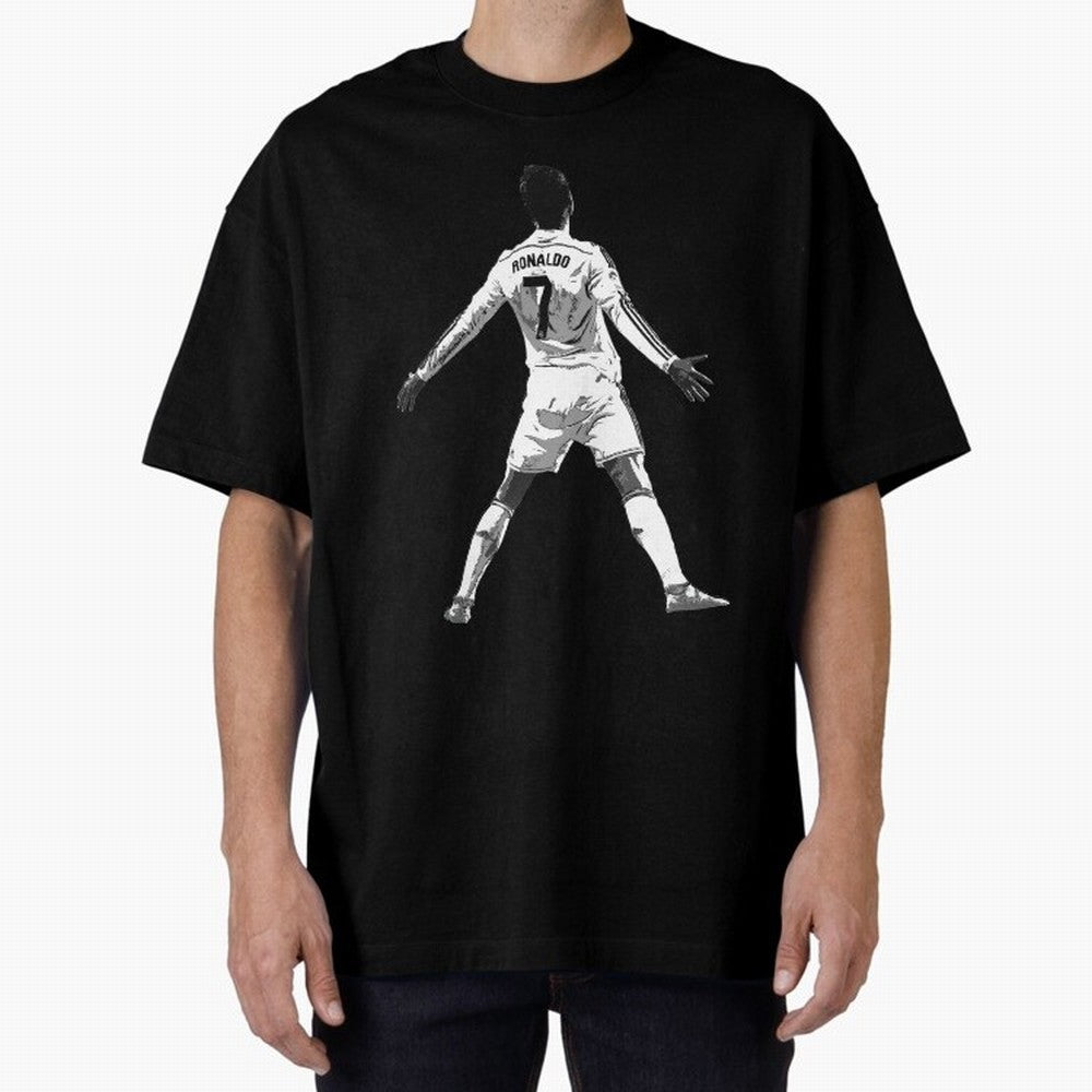 CR7 Cristiano Ronaldo Artwork - Pop Art Style Oversized T-Shirt Feel the Trophy Chase of the FIFA World Cup 2026 Journey through Messi, CR7 and Mbappe Highlights, Spain Pride, Stadium Memories, Football Loyalty, International Chants and