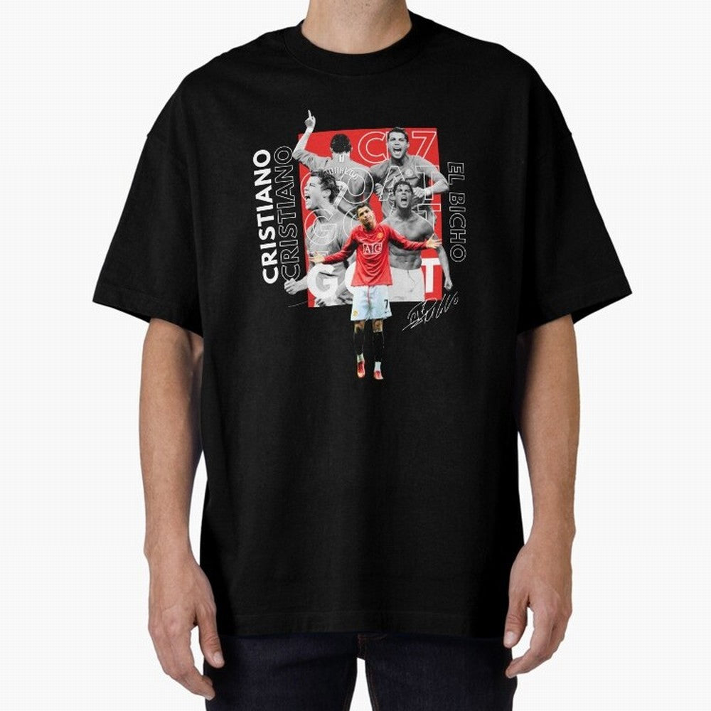 Cristiano Ronaldo CR7 Oversized T-Shirt Keep the Match Day Mood of FIFA World Cup 2026 USA Canada Mexico for Fans of Cristiano Ronaldo, Haaland and CR7 and England, France and Netherlands, Bringing Classic Soccer Heritage, Championship Pressure,