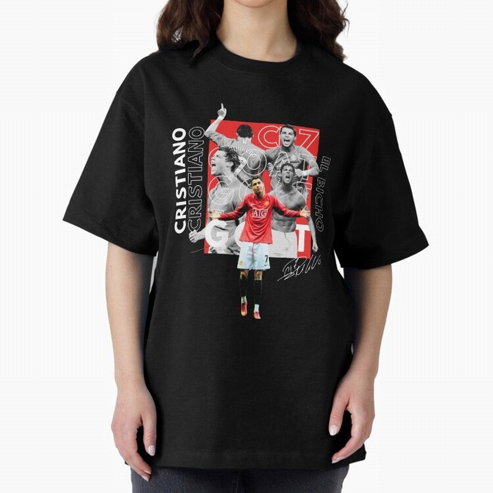 Cristiano Ronaldo CR7 Oversized T-Shirt Keep the Match Day Mood of FIFA World Cup 2026 USA Canada Mexico for Fans of Cristiano Ronaldo, Haaland and CR7 and England, France and Netherlands, Bringing Classic Soccer Heritage, Championship Pressure,