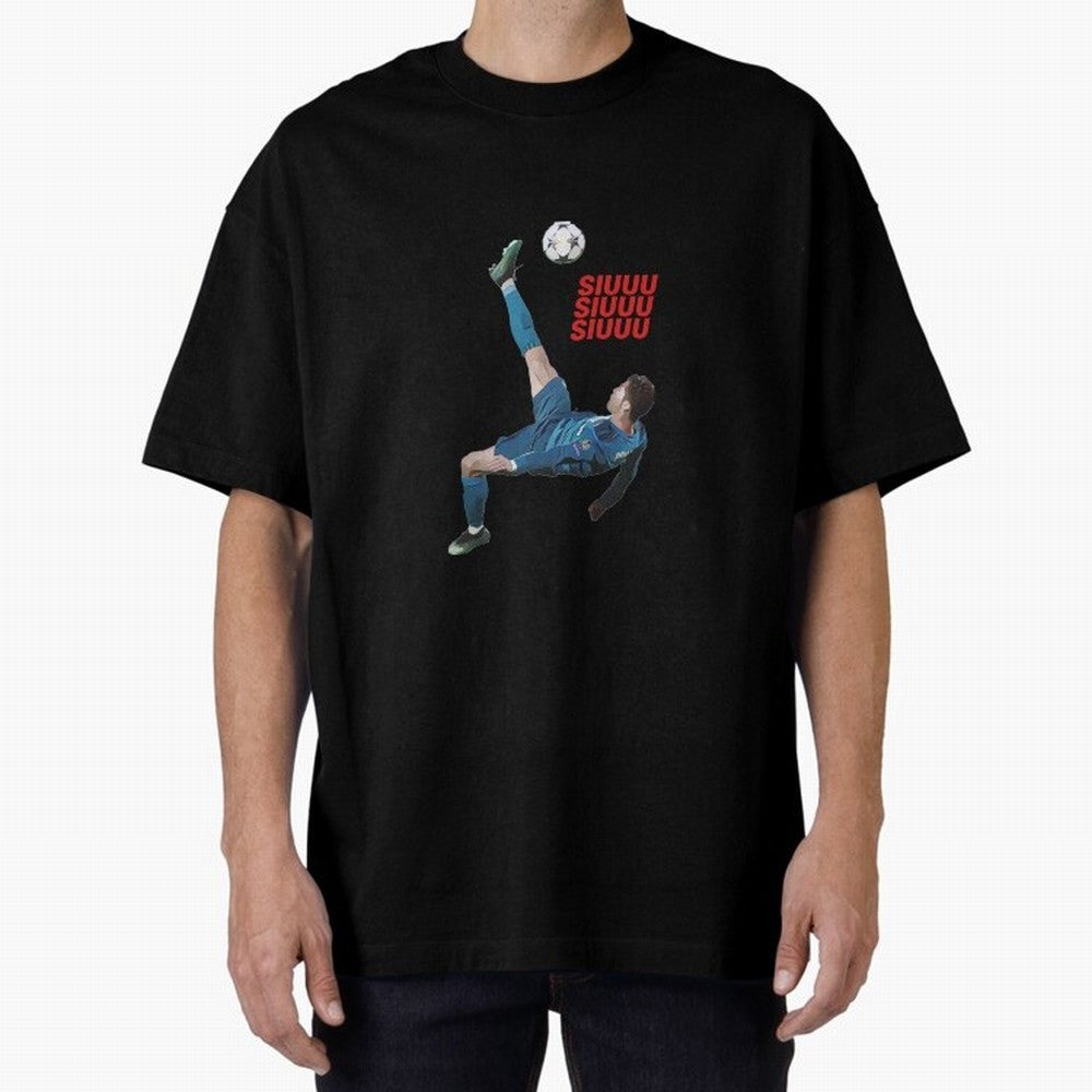 SIUUU #33 Oversized T-Shirt Bring Supporter Culture to Global Football Passion for FIFA World Cup 2026 Group Stage, Featuring Messi and Cristiano Ronaldo, Brazil, Portugal and Argentina, Supporter Pride, Iconic Celebrations, Legendary Names and