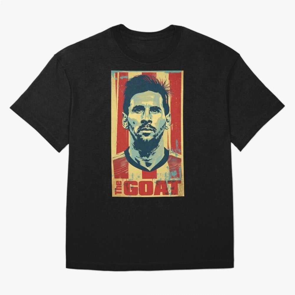 Messi The GOAT Graphic poster design Oversized T-Shirt Spotlight the FIFA World Cup 2026 Group Stage Journey through Messi and Cristiano Ronaldo Highlights, Argentina Pride, Tournament Hype, Historic Matchups, Family Viewing Parties and Global