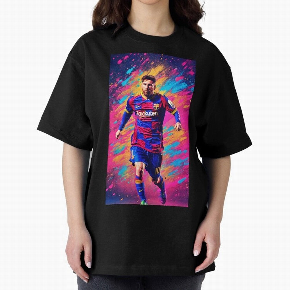 Lionel Messi Oversized T-Shirt Stand Out with Spirit from Match Day Hype around FIFA World Cup 2026 Group Stage, Cristiano Ronaldo, Haaland and CR7, Germany, Sports Nostalgia, International Competition, Famous Players and Unforgettable Victories;