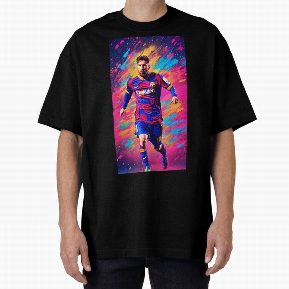 Lionel Messi Oversized T-Shirt Stand Out with Spirit from Match Day Hype around FIFA World Cup 2026 Group Stage, Cristiano Ronaldo, Haaland and CR7, Germany, Sports Nostalgia, International Competition, Famous Players and Unforgettable Victories;