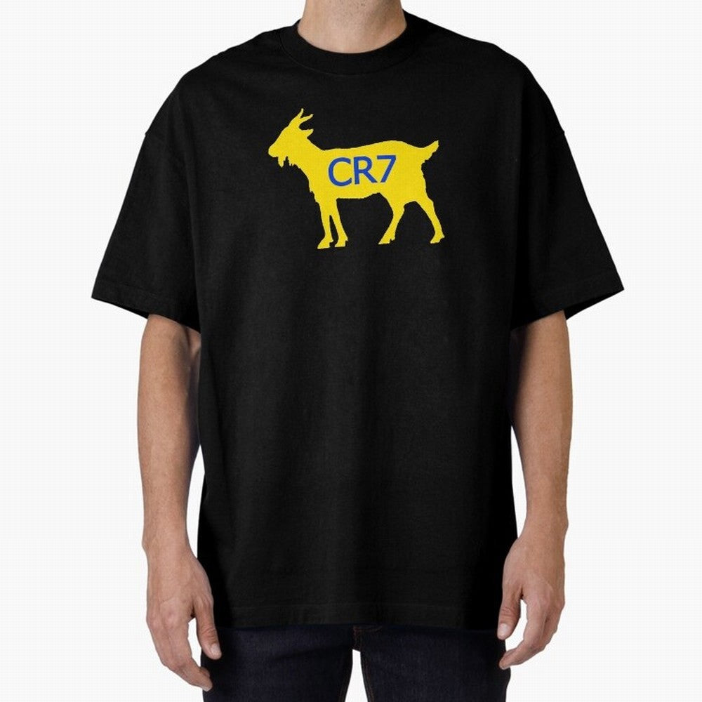 CR7 GOAT Yellow Al Nassr Oversized T-Shirt Join FIFA World Cup 2026 Made for Messi and Cristiano Ronaldo, England Energy, Vintage Soccer Flavor, Modern Football Stars, National Flags and Final Night Emotion; Ideal for Fans Who Follow Messi,