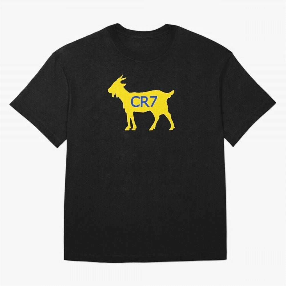 CR7 GOAT Yellow Al Nassr Oversized T-Shirt Join FIFA World Cup 2026 Made for Messi and Cristiano Ronaldo, England Energy, Vintage Soccer Flavor, Modern Football Stars, National Flags and Final Night Emotion; Ideal for Fans Who Follow Messi,