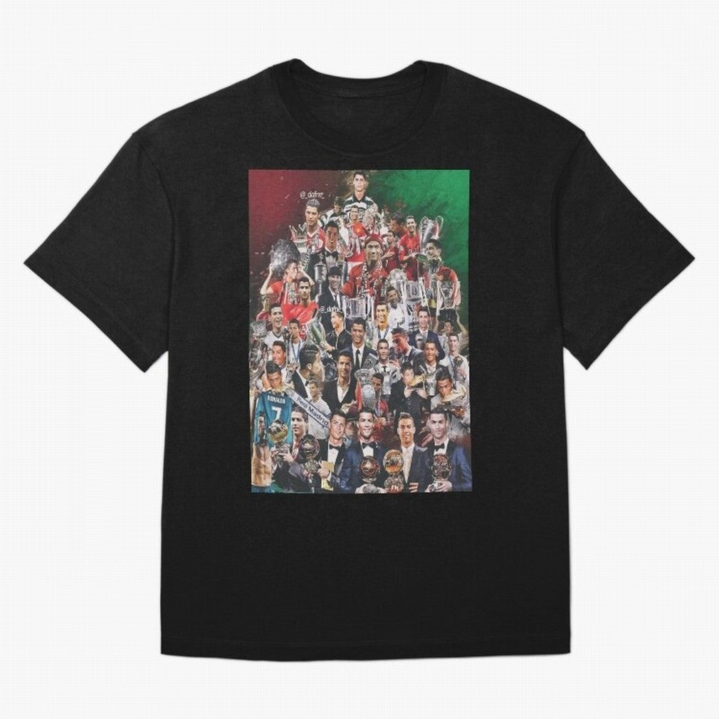 Cristiano Ronaldo (5th Ballon D'Or) Oversized T-Shirt Support the FIFA World Cup 2026 Journey through Haaland Highlights, Argentina, France and Brazil Pride, Championship Spirit, Famous Goals, Roaring Crowds and International Football Unity; Great