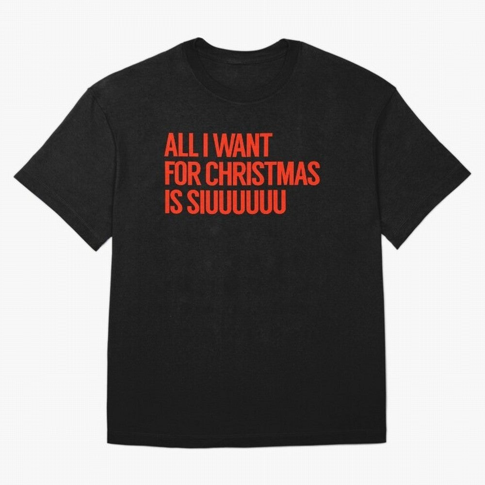 Cristiano Ronaldo - All I Want For Christmas Is Siuuuuuu Oversized T-Shirt Carry the Colors and Pride of FIFA World Cup 2026 USA Canada Mexico Filled with Messi, Argentina Energy, Tournament Hype, Historic Matchups, Family Viewing Parties and