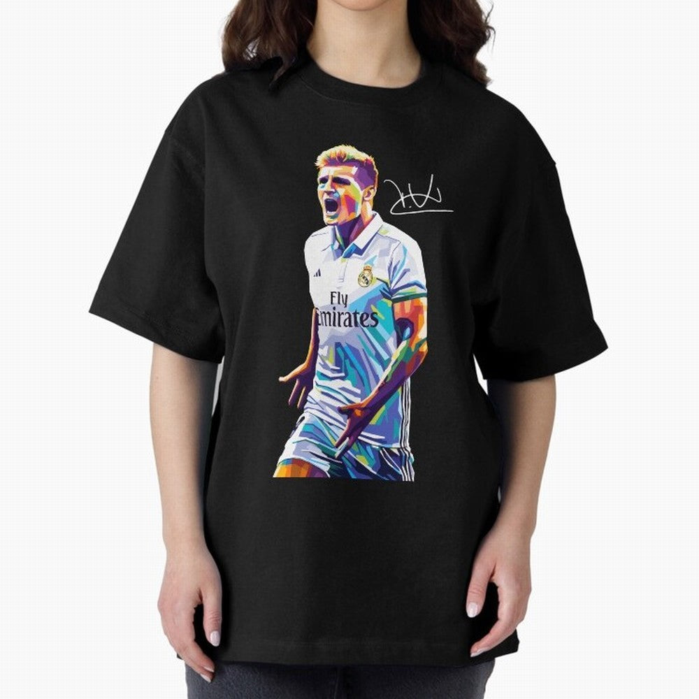 Kroos Footballer Wpap Art Oversized T-Shirt Feel the Heartbeat of Match Day Hype around FIFA World Cup 2026, Haaland, Netherlands, Football History, Final Match Energy, Crowd Noise and Once in a Lifetime Moments; Created for Match Day Parties,