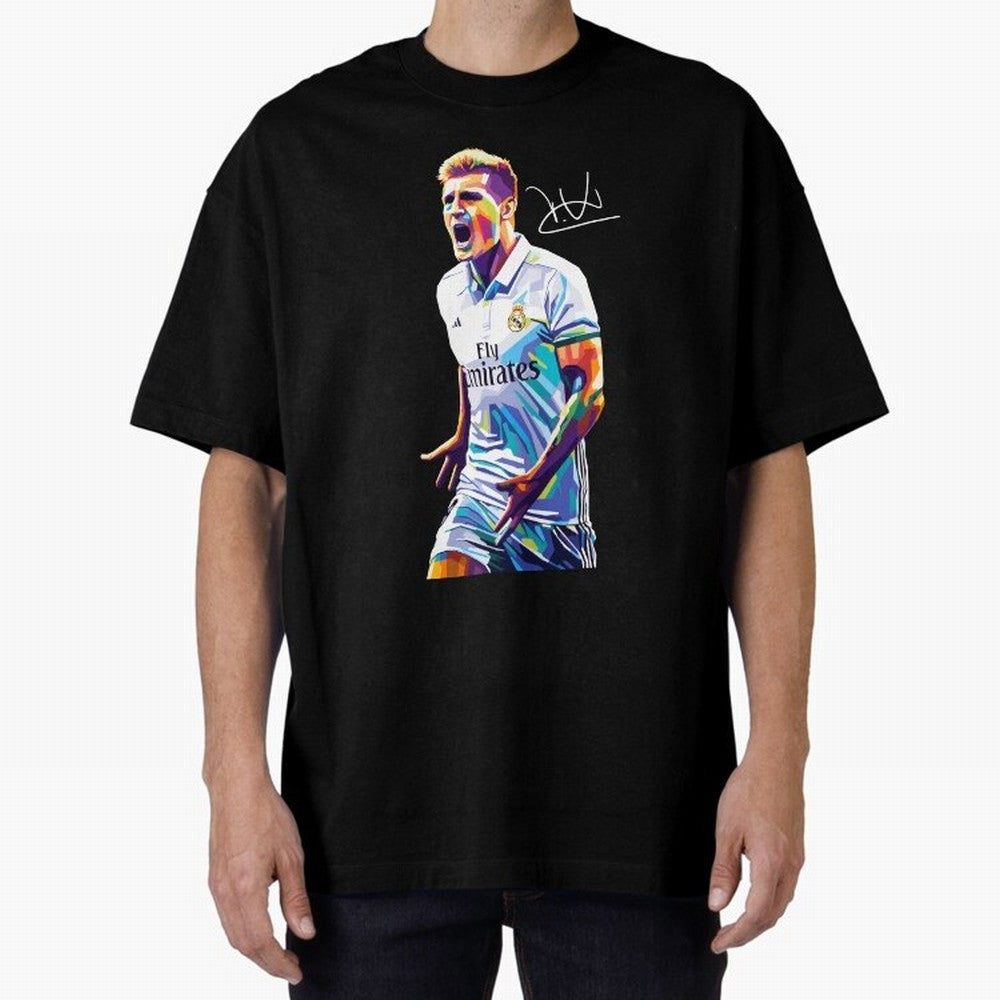 Kroos Footballer Wpap Art Oversized T-Shirt Feel the Heartbeat of Match Day Hype around FIFA World Cup 2026, Haaland, Netherlands, Football History, Final Match Energy, Crowd Noise and Once in a Lifetime Moments; Created for Match Day Parties,
