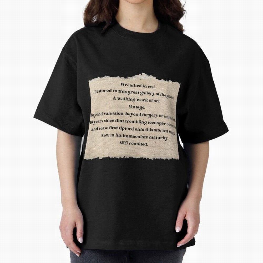 Cristiano Ronaldo Peter Drury Oversized T-Shirt Celebrate the Road through FIFA World Cup 2026 USA Canada Mexico Capturing Cristiano Ronaldo, Haaland and CR7, Argentina and Brazil Energy, Football Festival Excitement, Trophy Ambitions, Country