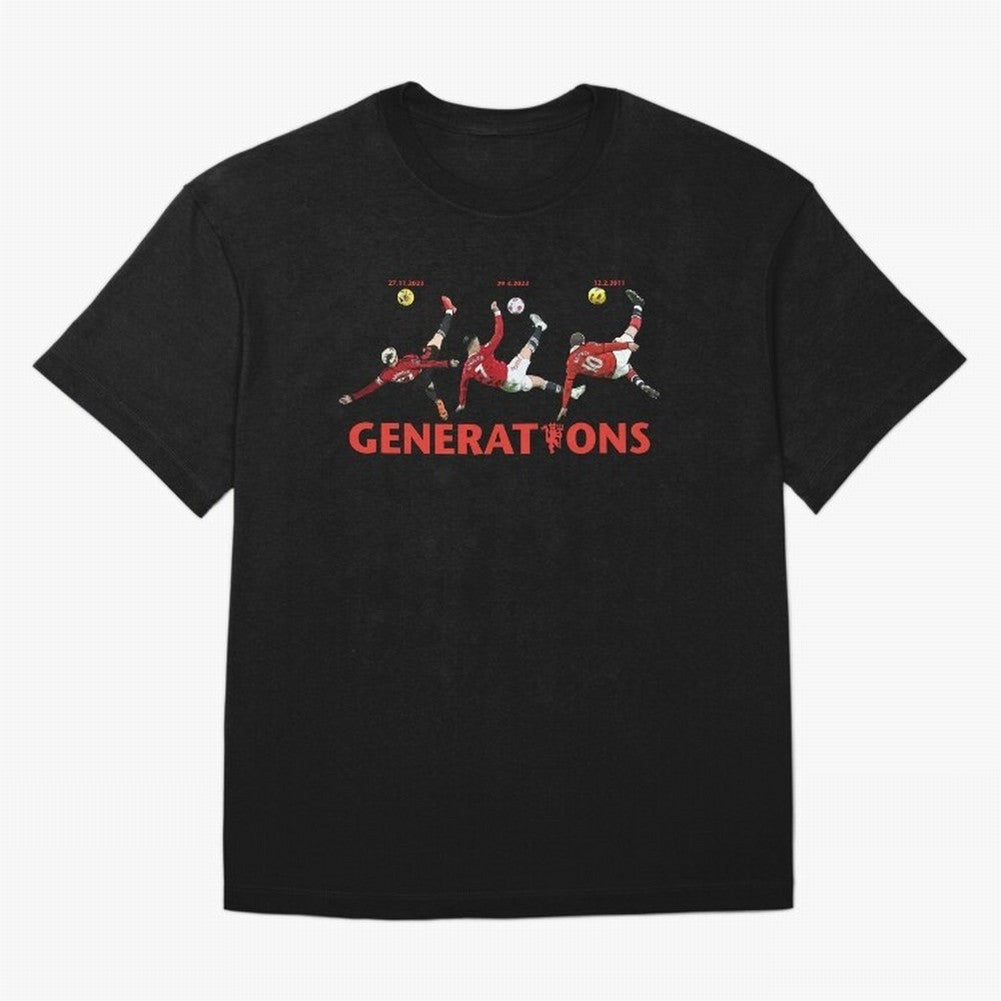 Generations of Manchester United Oversized T-Shirt Celebrate the Next Chapter of Global Football Passion for FIFA World Cup 2026 USA Canada Mexico, with Haaland, Portugal, Global Supporter Spirit, Legendary Goals, National Colors and Tournament