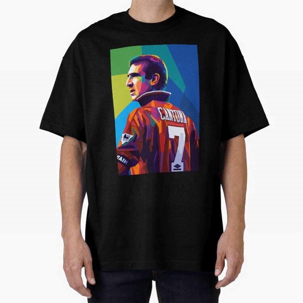 Cantona Man United 7 Pop Art Oversized T-Shirt Capture Stadium Memories from FIFA World Cup 2026 Group Stage Spirit, Featuring England and Germany, Messi and Cristiano Ronaldo, Football Festival Excitement, Trophy Ambitions, Country Rivalries and