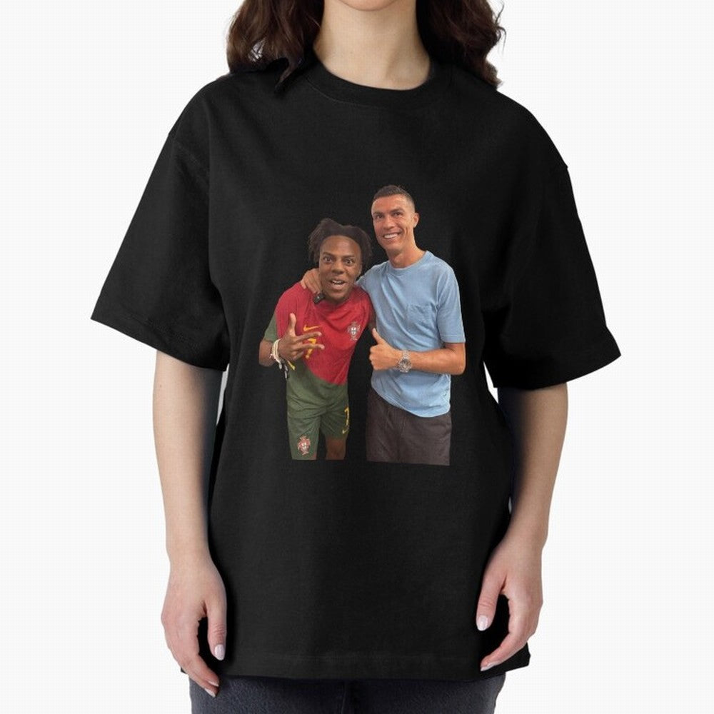 ISHOWSPEED MET RONALDO Oversized T-Shirt Showcase FIFA World Cup 2026 Spirit, Built around Argentina and Brazil, Mbappe and Neymar, Championship Spirit, Famous Goals, Roaring Crowds and International Football Unity; Built for Supporters Chasing