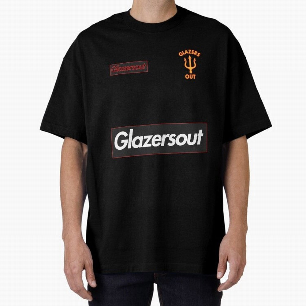 GlazersOut Red Manchester Kit V-Neck Oversized T-Shirt Represent Fans Who Live for FIFA World Cup 2026 Group Stage for Fans of Haaland and Mbappe and France, Bringing Global Supporter Spirit, Legendary Goals, National Colors and Tournament