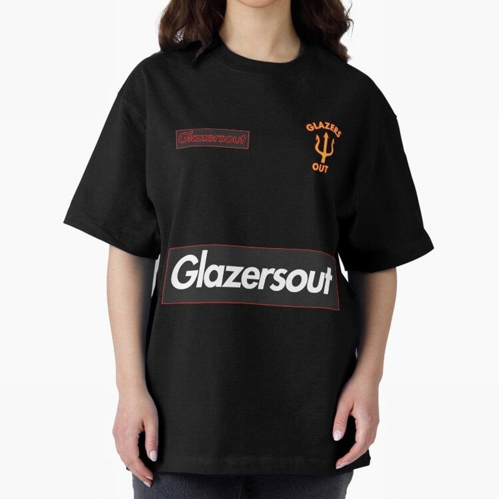 GlazersOut Red Manchester Kit V-Neck Oversized T-Shirt Represent Fans Who Live for FIFA World Cup 2026 Group Stage for Fans of Haaland and Mbappe and France, Bringing Global Supporter Spirit, Legendary Goals, National Colors and Tournament