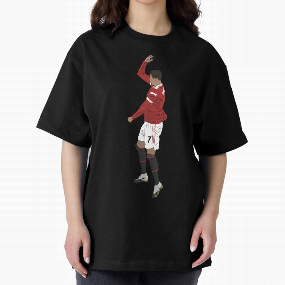 Cristiano Ronaldo Pirouette Siuuuu Goal Celebration Oversized T-Shirt Celebrate the Next Chapter of FIFA World Cup 2026 USA Canada Mexico Inspired by Messi, Neymar and Mbappe, Argentina, France and Brazil Energy, Sports Nostalgia, International