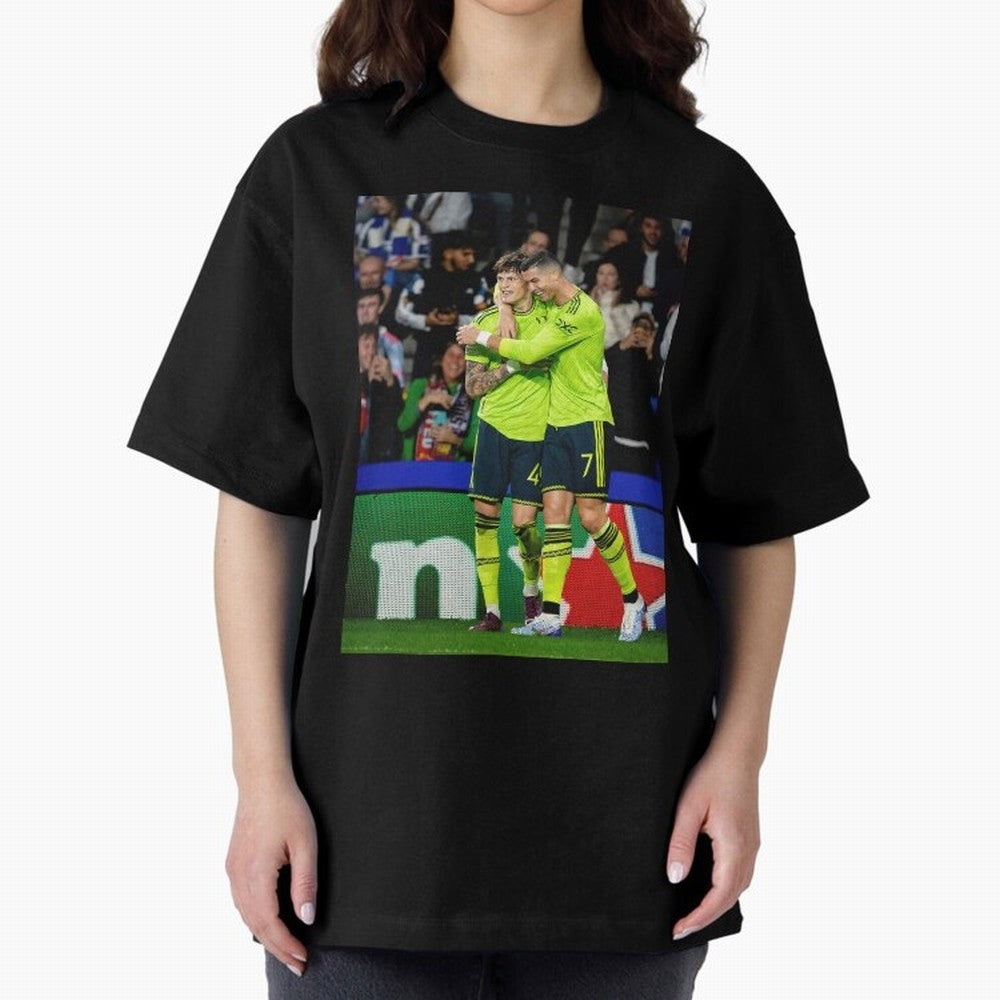 Cristiano Ronaldo And Garnacho ,Ronaldo Gifts,Ronaldo Cover,Ronaldo Prints Oversized T-Shirt Follow the Final Road of FIFA World Cup 2026 USA Canada Mexico Spirit, Driven by Spain, Messi, Worldwide Fan Energy, Dramatic Goals, Stadium Lights and