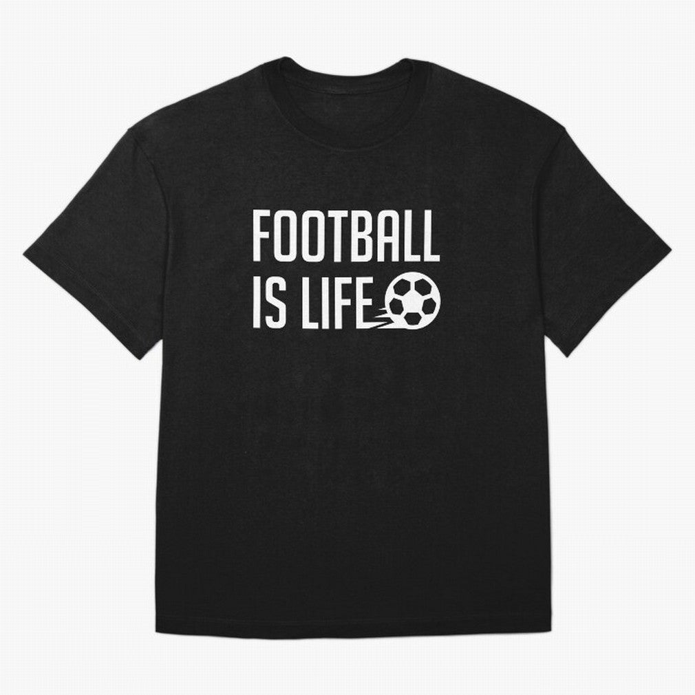 Football Is Life (Blue BG) Oversized T-Shirt Treasure Match Day Hype around FIFA World Cup 2026 Group Stage, Messi, Brazil, Tournament Hype, Historic Matchups, Family Viewing Parties and Global Sports Pride; Made for Die Hard Supporters, Soccer