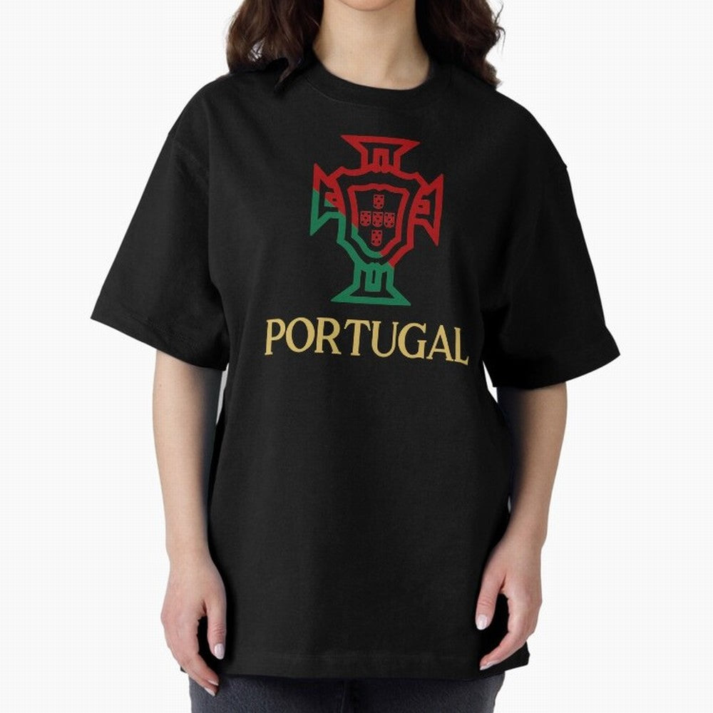 Portugal Tuga D Gold Oversized T-Shirt Remember FIFA World Cup 2026 USA Canada Mexico Spirit, Centered on England and Germany, Haaland and Mbappe, Champion Mindset, Group Stage Buzz, Knockout Tension and Passionate Fan Culture; Perfect for People