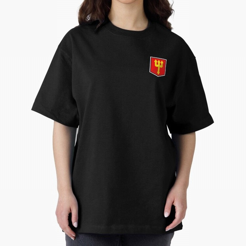 Simple Badge Design Manchester United - The Red Devils Trident Oversized T-Shirt Celebrate Supporters United by Global Football Passion for FIFA World Cup 2026, Built around CR7 and Messi, Argentina, France and Brazil, Goal Celebration Energy,