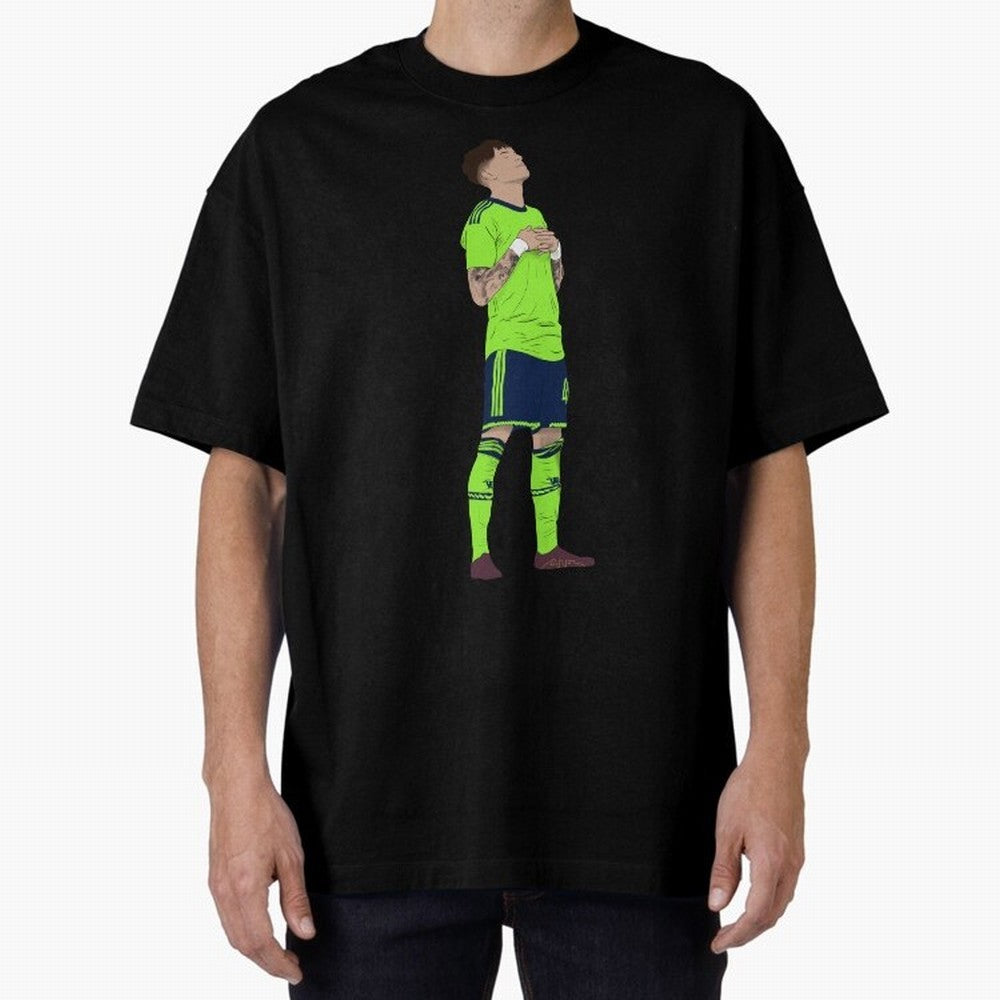 Alejandro Garnacho Ronaldo Peace Goal Celebration Oversized T-Shirt Show Support during FIFA World Cup 2026 Group Stage for Fans of Cristiano Ronaldo and Brazil, Portugal and Argentina, Bringing Stadium Chants, National Pride, Trophy Dreams and