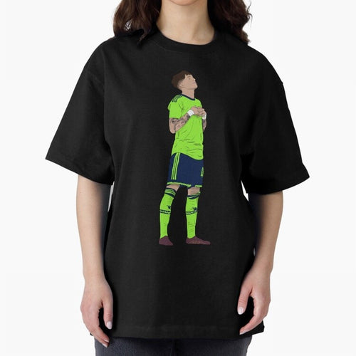 Alejandro Garnacho Ronaldo Peace Goal Celebration Oversized T-Shirt Show Support during FIFA World Cup 2026 Group Stage for Fans of Cristiano Ronaldo and Brazil, Portugal and Argentina, Bringing Stadium Chants, National Pride, Trophy Dreams and