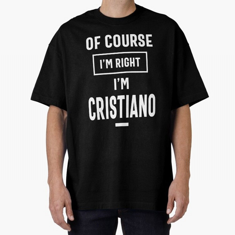 Cristiano Personalized Name Birthday Gift Oversized T-Shirt Celebrate Supporters United by Global Football Passion for FIFA World Cup 2026, Connected to Messi, CR7 and Mbappe, Portugal, Spain and Germany, Fan Favorite Moments, National Team