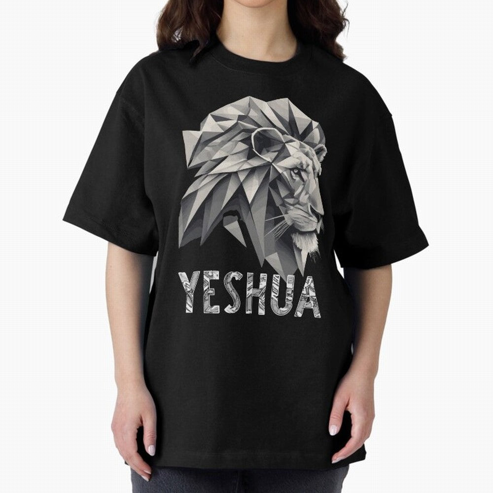 ILUSTRACI¨®N DE LE¨®N CRISTALIZADO YESHUA Oversized T-Shirt Honor Football Greatness during Global Football Passion for FIFA World Cup 2026 Group Stage, Inspired by Mbappe, France and Portugal, Worldwide Fan Energy, Dramatic Goals, Stadium Lights