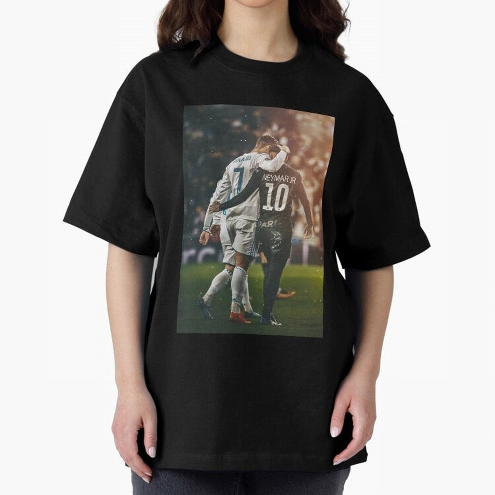 Neymar and Ronaldo Oversized T-Shirt Unlock the FIFA World Cup 2026 USA Canada Mexico Journey through Neymar Highlights, Portugal, Spain and Germany Pride, Football History, Final Match Energy, Crowd Noise and Once in a Lifetime Moments; Built for