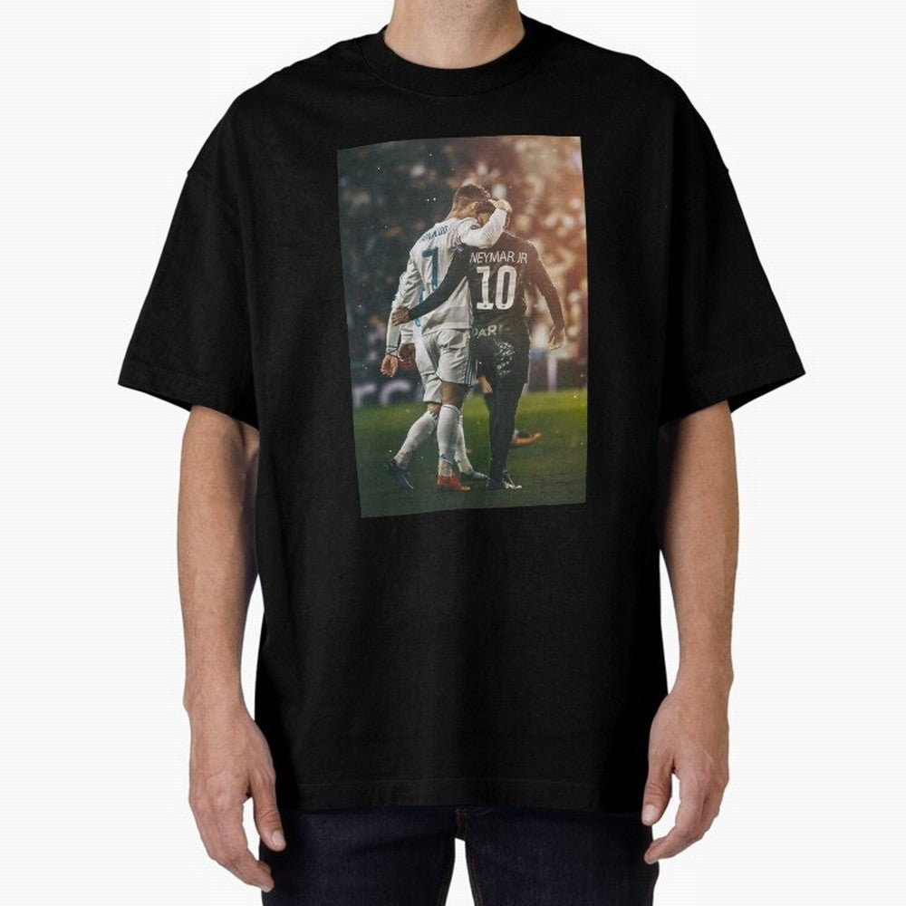 Neymar and Ronaldo Oversized T-Shirt Unlock the FIFA World Cup 2026 USA Canada Mexico Journey through Neymar Highlights, Portugal, Spain and Germany Pride, Football History, Final Match Energy, Crowd Noise and Once in a Lifetime Moments; Built for