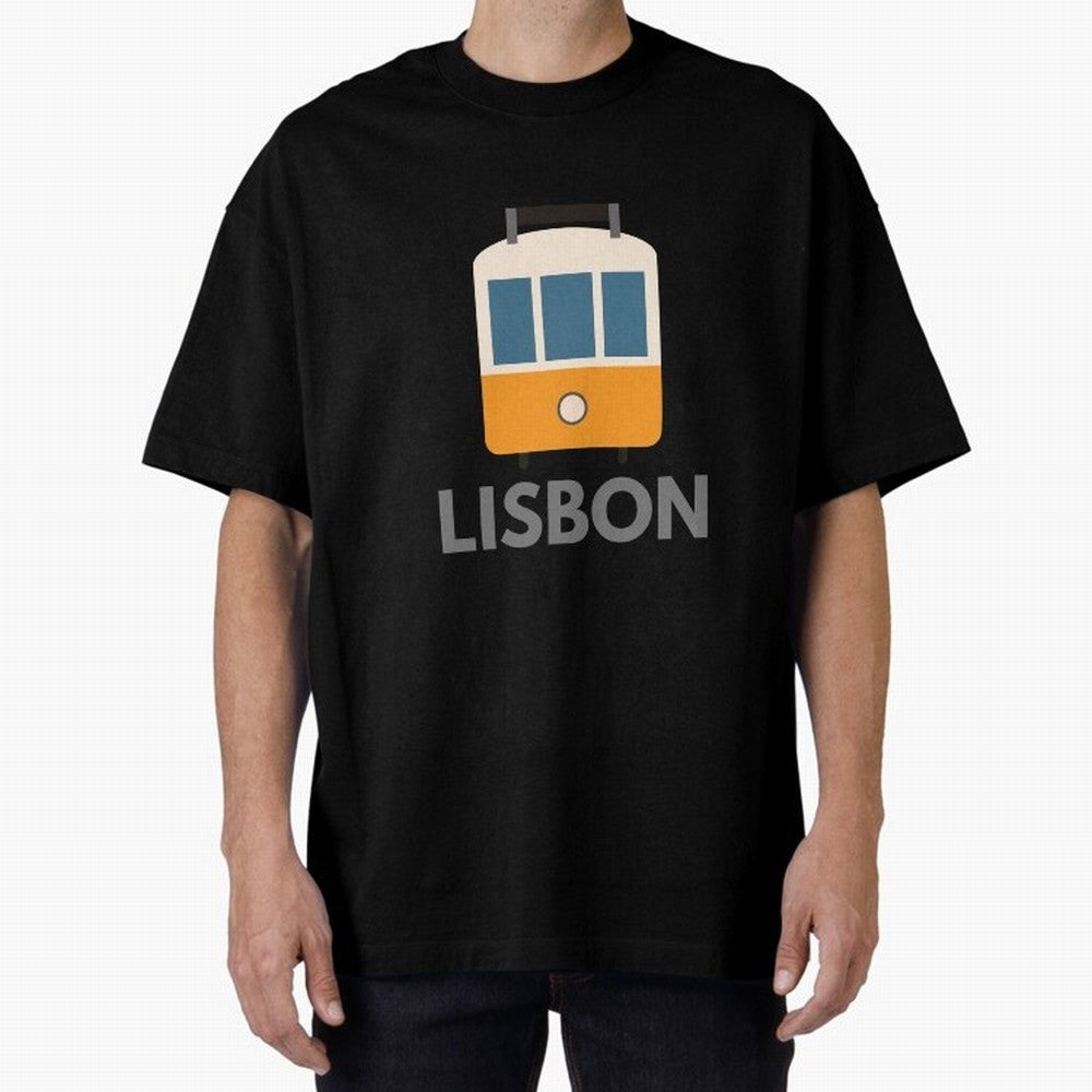 Lisboa Tram (Lisbon city, Portugal) Oversized T-Shirt Celebrate Unforgettable Nights in FIFA World Cup 2026 USA Canada Mexico Spirit, Filled with Spain and Netherlands, Messi, CR7 and Mbappe, Football History, Final Match Energy, Crowd Noise and