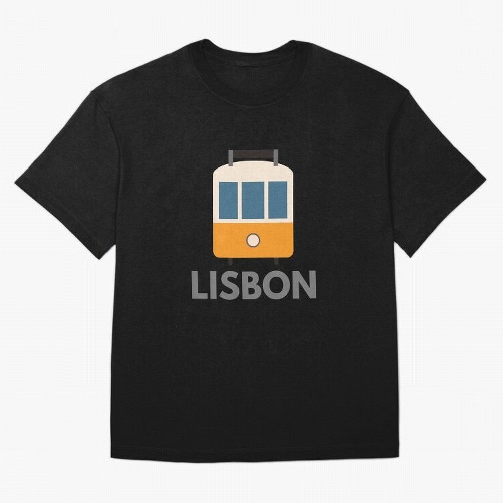Lisboa Tram (Lisbon city, Portugal) Oversized T-Shirt Celebrate Unforgettable Nights in FIFA World Cup 2026 USA Canada Mexico Spirit, Filled with Spain and Netherlands, Messi, CR7 and Mbappe, Football History, Final Match Energy, Crowd Noise and