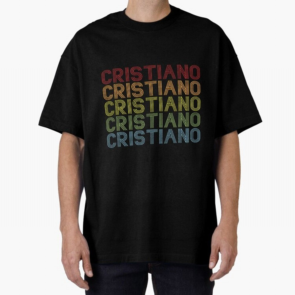 Cristiano Name T Shirt - Cristiano Vintage Retro Cristiano Name Gift Item Tee Oversized T-Shirt Follow the Final Road of FIFA World Cup 2026 Spirit, Built around Argentina, France and Brazil, Mbappe, Stadium Memories, Football Loyalty,
