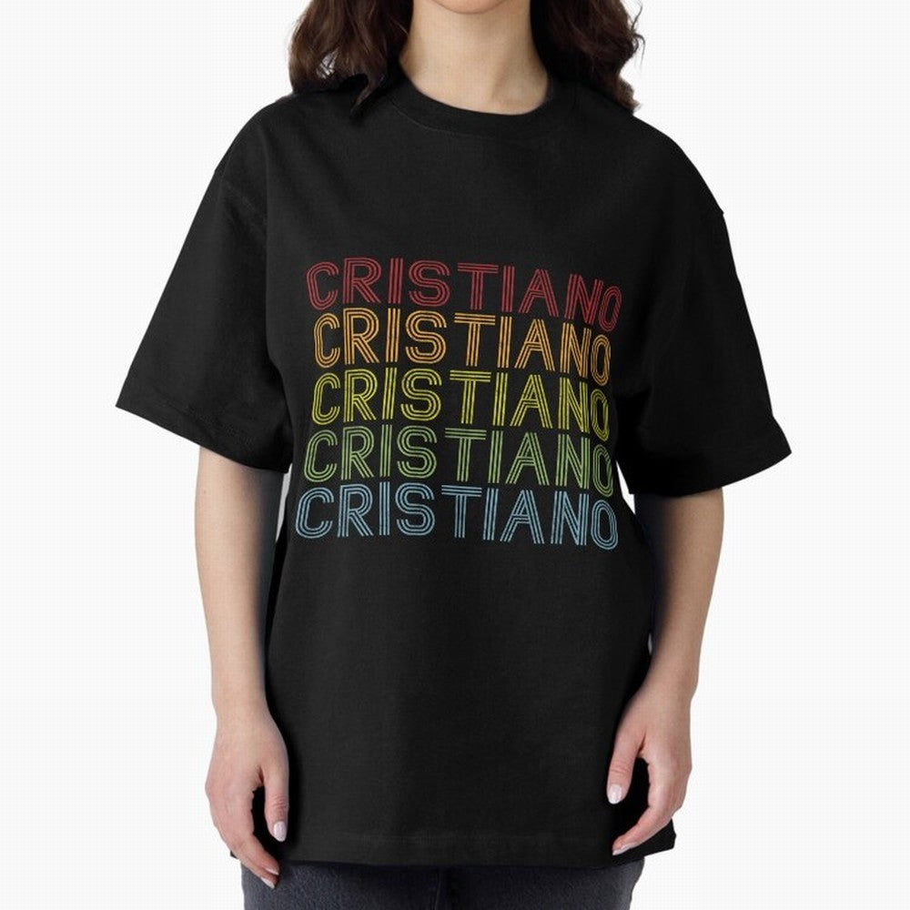 Cristiano Name T Shirt - Cristiano Vintage Retro Cristiano Name Gift Item Tee Oversized T-Shirt Follow the Final Road of FIFA World Cup 2026 Spirit, Built around Argentina, France and Brazil, Mbappe, Stadium Memories, Football Loyalty,